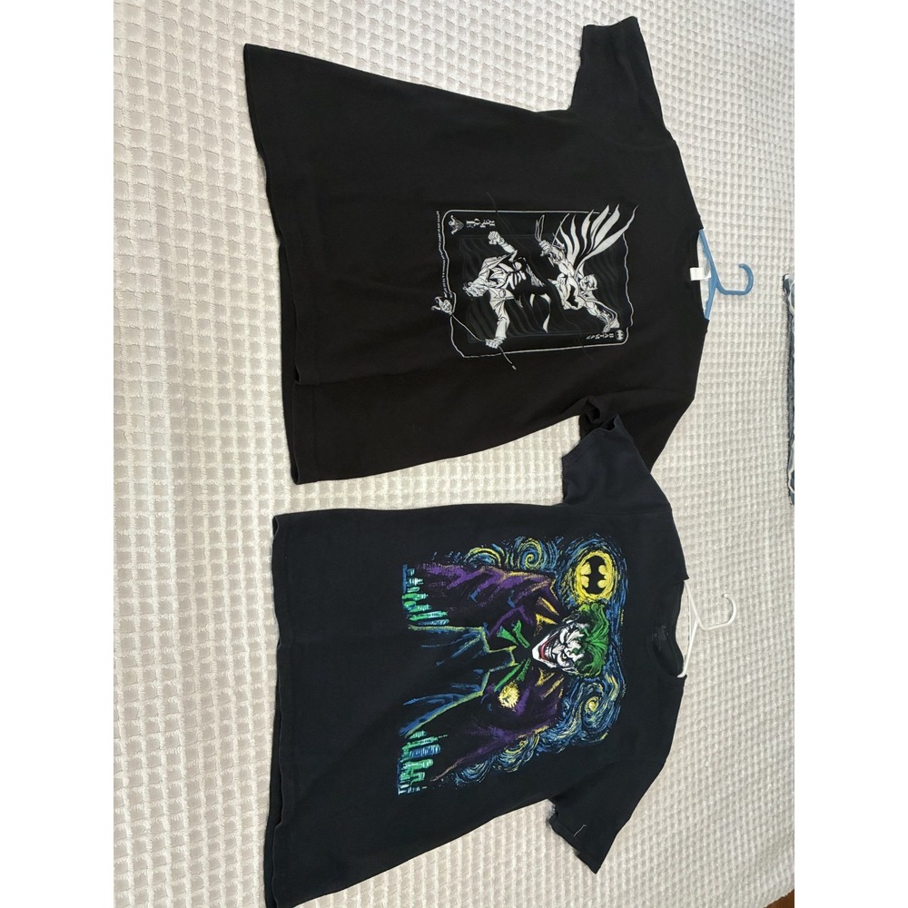 Batman The Joker Mens Graphic T-shirts 2-Pack Black Cotton Size M